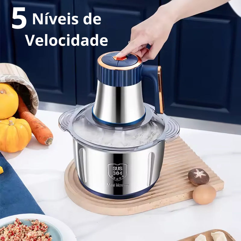 [Leve 2 Pague 1] Moedor Elétrico Multiuso TurboChef Inox 5 em 1 + BRINDE: Dispenser Giratório Automático